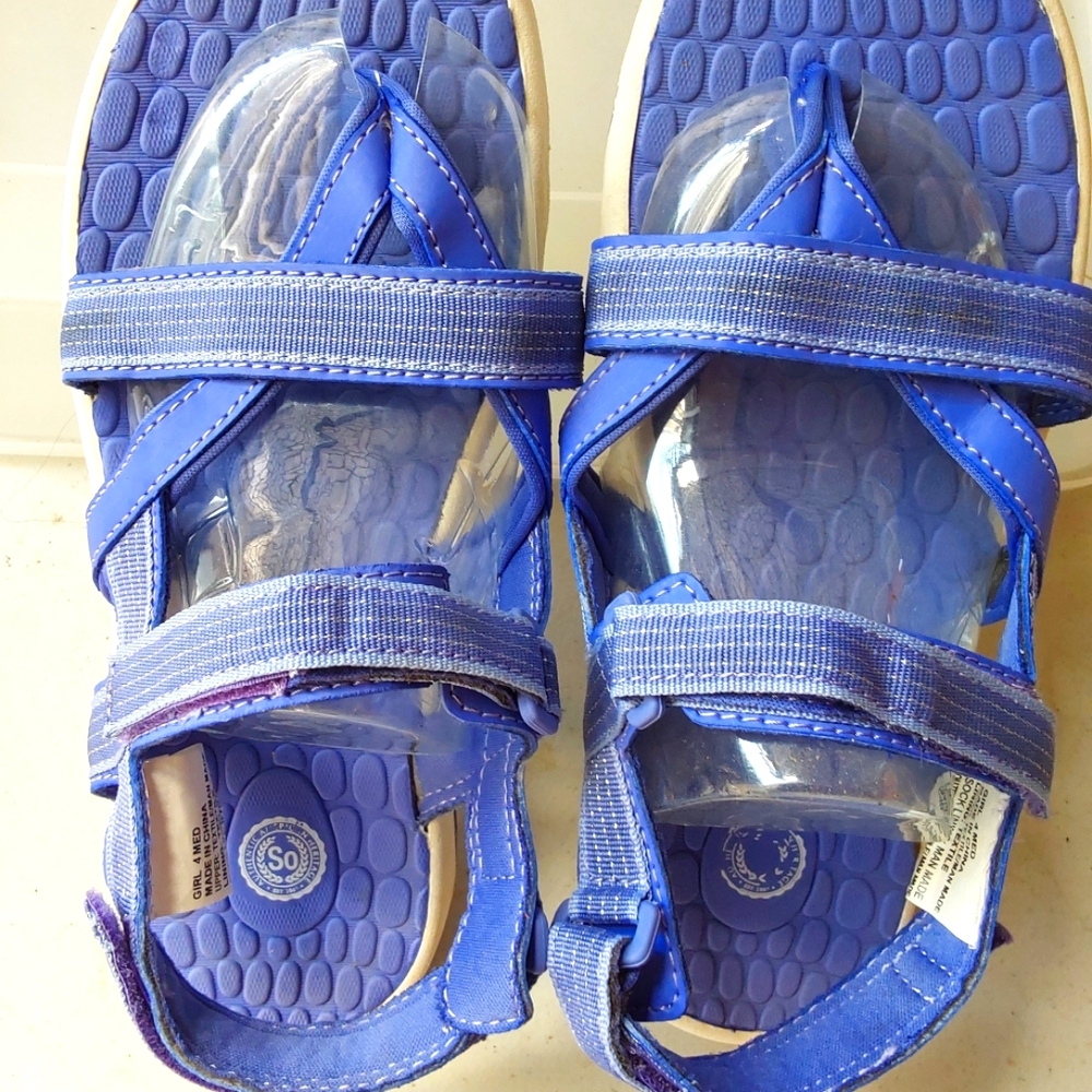 PURPLE/SILVER SANDALS GIRLS 4/W 6